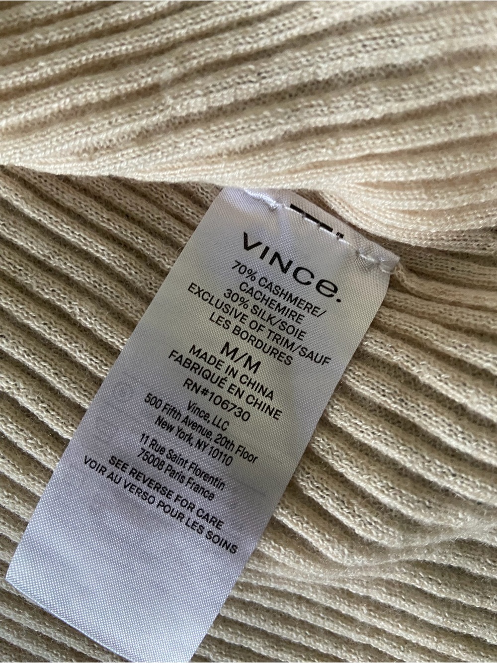 Vince Beige Ribbed Button-Front Cardigan - Picture 4 of 7